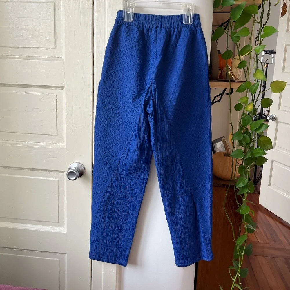 Nikki Chasin Cobalt Blue Angle Pant - High Waist, Tapered Elastic Waist - Picture 4 of 7